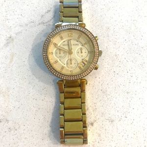 Michal Kors Gold Watch with diamond face